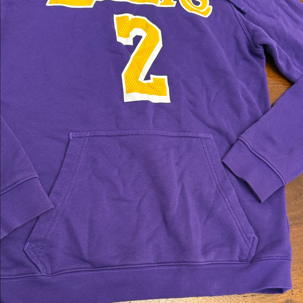 Purple Lakers Hoodie Nike #2 on Back BALL Sweater Hoodie Size Small NBA - Picture 3 of 16